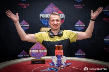 Jacek Seferyniak - Poker Fever CUP (May 2023) winner with the trophy.